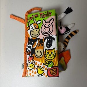 Jellycat Farm Tails Activity Sensory Book Soft Cloth